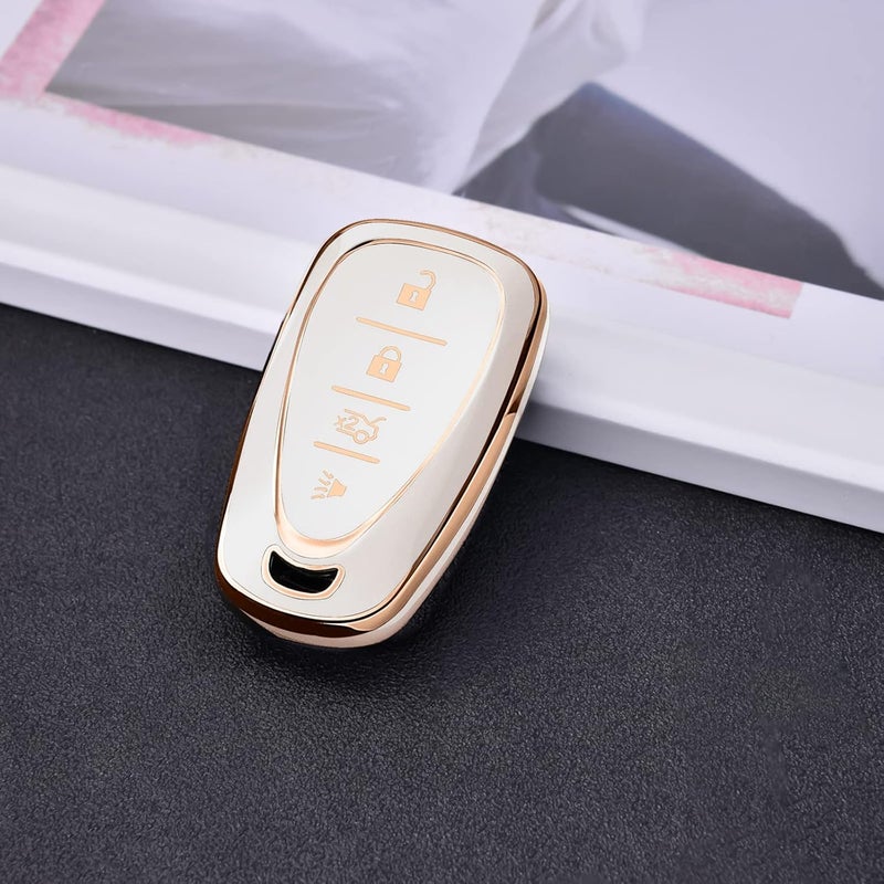 ELOHEI for Chevy Key Fob Cover Case Shell Cover TPU Protector Holder for Chevrolet 2020 2019 2018 2017 2016 Chevy Malibu Camaro Cruze Traverse Spark Equinox Sonic Volt Bolt(Fits 4 Buttons) - Image 3